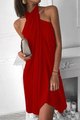 Saelina – Cross Halter Dress with Wrap Detail