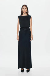 Misha Rocky Satin Dress - Black