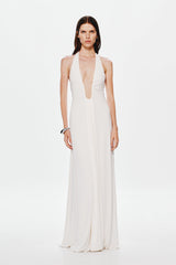 Jennifer Cupro Maxi Dress - White