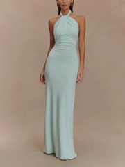 Lagoon Glow Halter Maxi Dress 