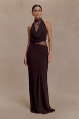 Livette - Lace Halter Maxi Dress