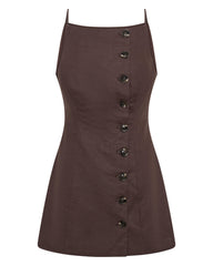Allegra Linen Dress - Chocolate