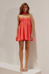 Haven Mini Dress - Coral