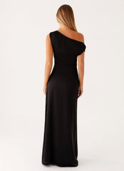 Éva Long Satin Dress Elegant Crystal