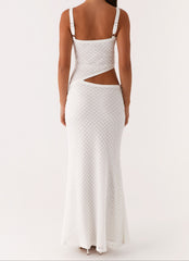 Livette - White Crochet Maxi Dress