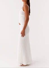 Livette - White Crochet Maxi Dress