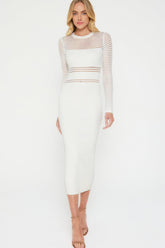 Jessa Crochet Midi Dress - White