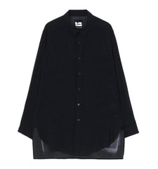 Yohji Yamamoto 23ss Asura Unisex Overlape Print Top Black Long Loose Shirt