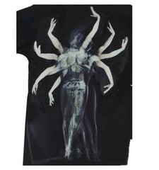 Yohji Yamamoto 23ss Asura Unisex Overlape Print Top Black Long Loose Shirt