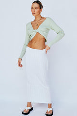 Baha Ribbed Skirt - White
