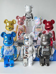 Bearbrick400% Plated Building Block Violent Bear Murakami Doraemon Figurine Gift