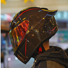 Future Serie / Carbon Fiber Pattern Plated Full Face Helmet Motorcycle All-Season DOT 3C Approve