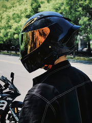 Future Serie / Carbon Fiber Pattern Plated Full Face Helmet Motorcycle All-Season DOT 3C Approve - Size avaliable S ~