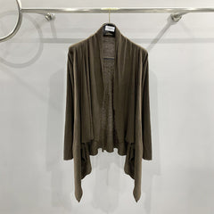 Donclickin 23FW Gothic Rick Owen Patchwork Drape Knit Open-Front Cardigan Jacket