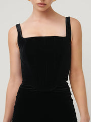 Belle Bodice - Black Velvet