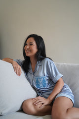 Dusty blue shorts set