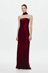 Misha Lilia Satin Gown - Port