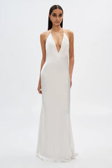 Misha Honor Satin Maxi Dress - Ivory