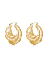 Crescent Swirl Hoop Earrings