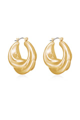 Crescent Swirl Hoop Earrings