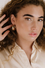 Crescent Swirl Hoop Earrings