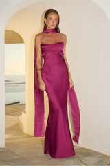 Madeleine Strapless Maxi Dress - Plum (PREORDER)