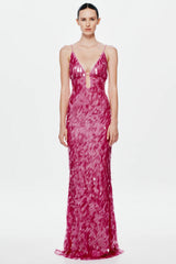 Misha Sapphire Sequin Maxi Dress - Fuchsia