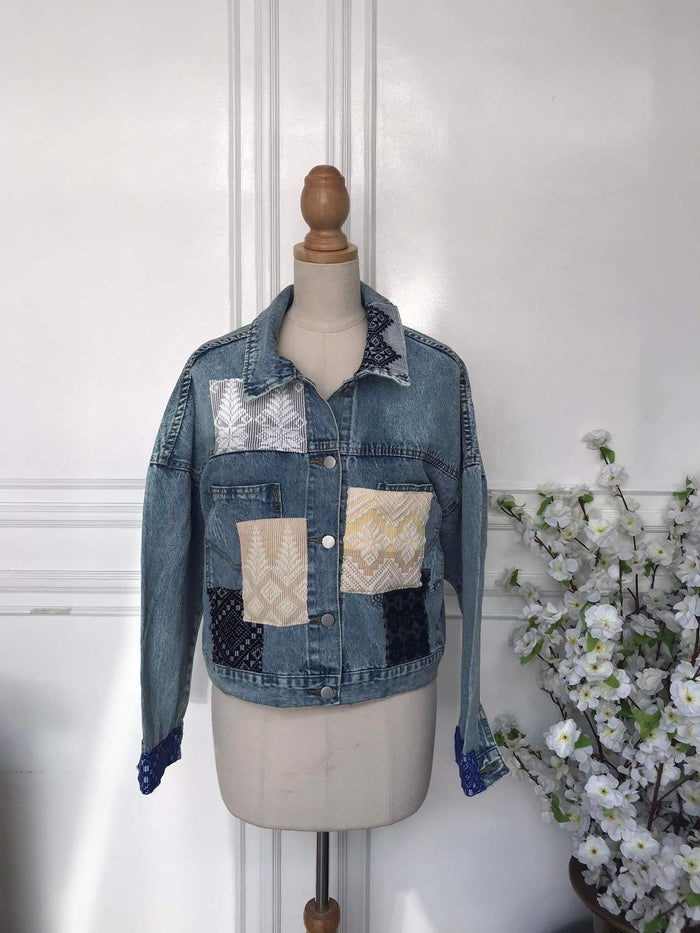 (m) Denim Patch Jacket