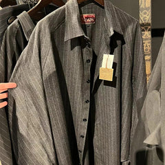 Nemeth 24AW Knot Print Shirt – Oversized Striped Long Sleeve Jacket