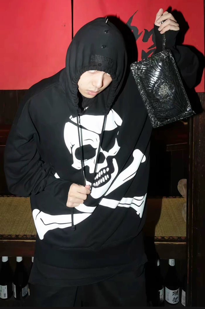 Revised Vetements Skeleton Hoodie - Archive Skull Print Oversized