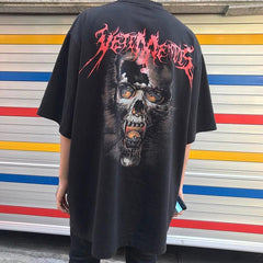 Vetement Washed Direct Print Ghost Face Skull T-Shirt Oversized Short