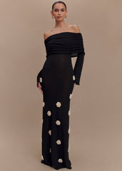 Livette - Shoulder Knit Maxi Dress