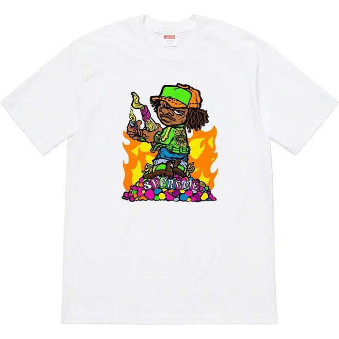 24SS Sup Short-Sleeve T-shirt Retro Unisex 280g Pure Cotton