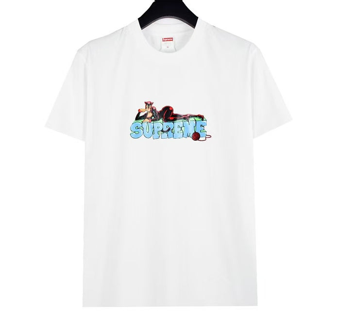 24SS Sup Short-Sleeve T-shirt Retro Unisex 280g Pure Cotton