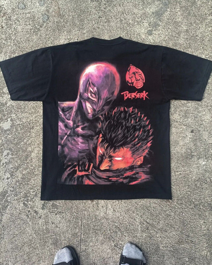 250g Heavyweight! Berserk Legendary Manga: Guts Vintage Washed Short Sleeve Tee - Size avaliable S ~ 4XL