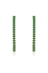 Emerald Marquise Hoop Earrings