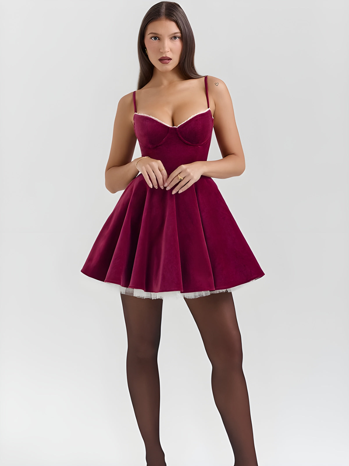 Livette - Mini Burgundy Dress