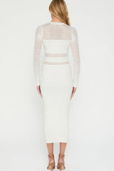 Jessa Crochet Midi Dress - White