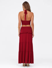 Mireille - Halter top and long skirt set in soft jersey