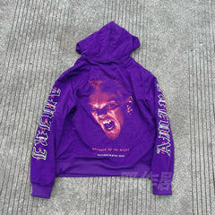 AMIRI 18AW Vampire Purple Print Hoodie - Heavyweight High Street