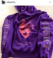 AMIRI 18AW Vampire Purple Print Hoodie - Heavyweight High Street