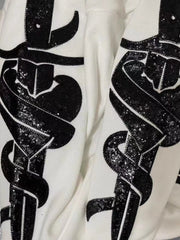 Amiri Sword Hoodie High Street Embroidery Heavyweight Sequin Detail