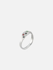 JEWELS FOR JOY Aster Ring – gümüş, renkli taşlar, yandan görünüm