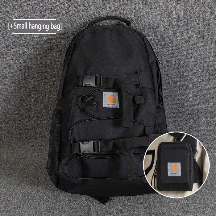 Carhartt Streetwear Backpack Canvas Casual Student School Travel Laptop Gym Bag - With Small hanging Bag