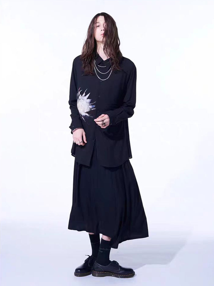 Donclickin Yohji Yamamoto Floral Print ’Queen of the Night’ Shirt Long Sleeve