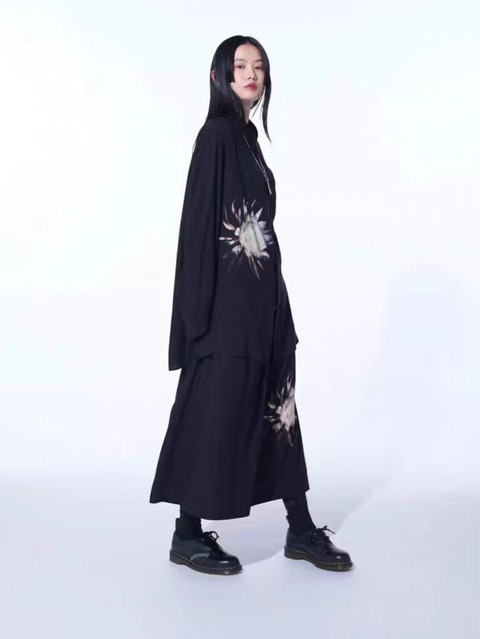 Donclickin Yohji Yamamoto Floral Print ’Queen of the Night’ Shirt Long Sleeve
