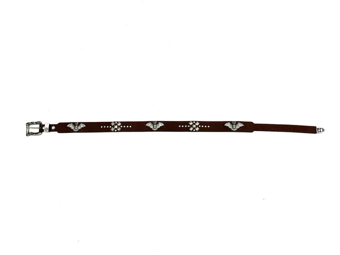 ERD SS24 ’Depressed Heir’ Bat-Studded Punk Belt - Top-Grain Cowhide Rocker Strap