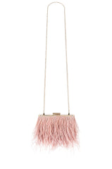 Estelle Feathered Clutch - Blush