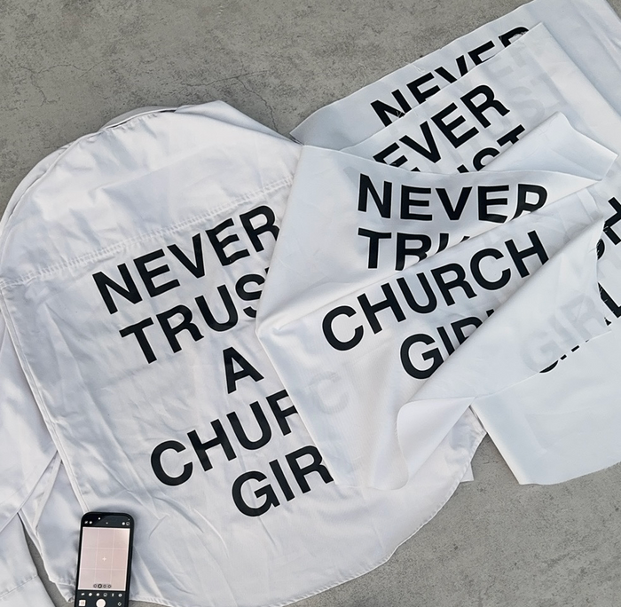 Hood By Air Religious Girl Print Shirt – White Oversized Casual Fit