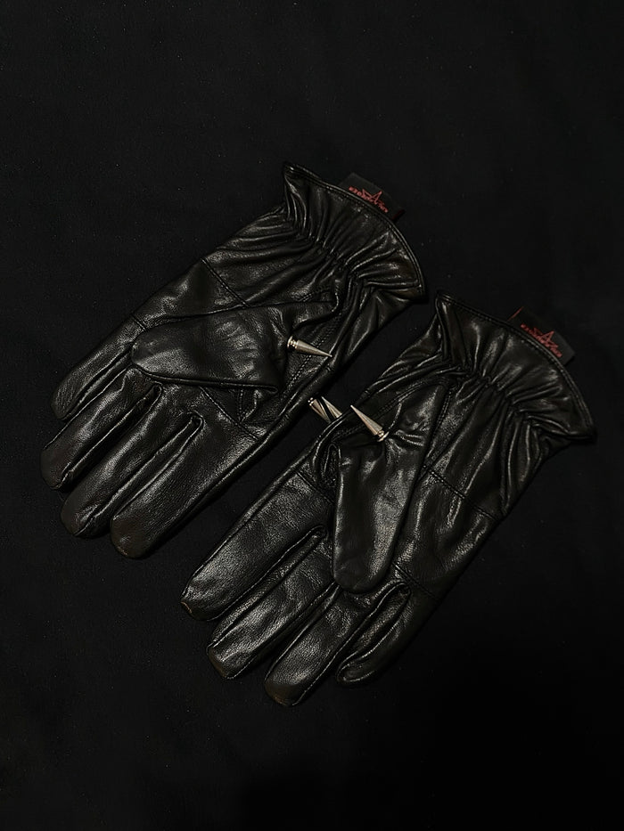 Kim Krueger Opium Punk Gloves - Heavy Studded Goat Leather Biker Jerry Edition